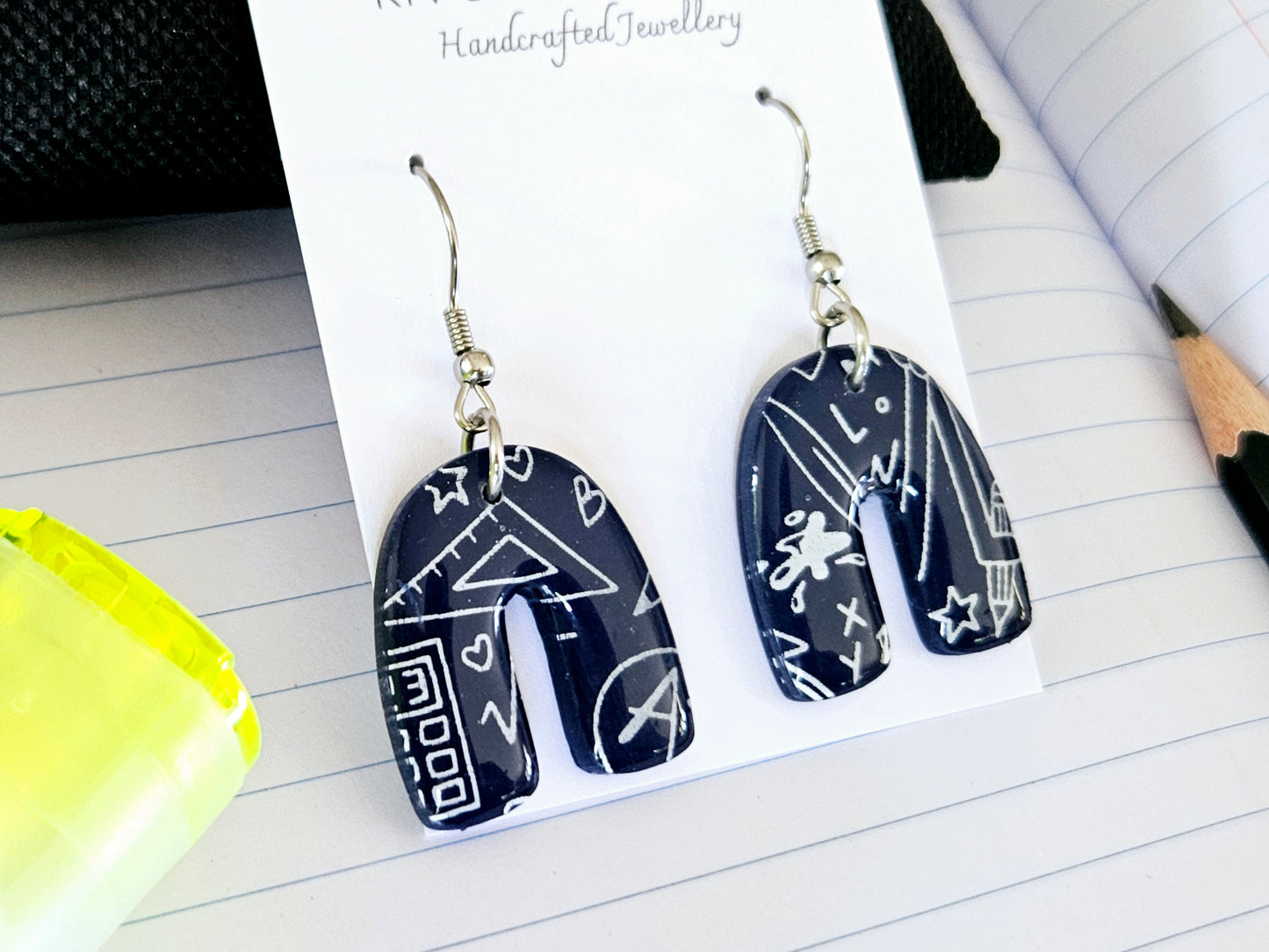 School Arch Doodle Earrings Small