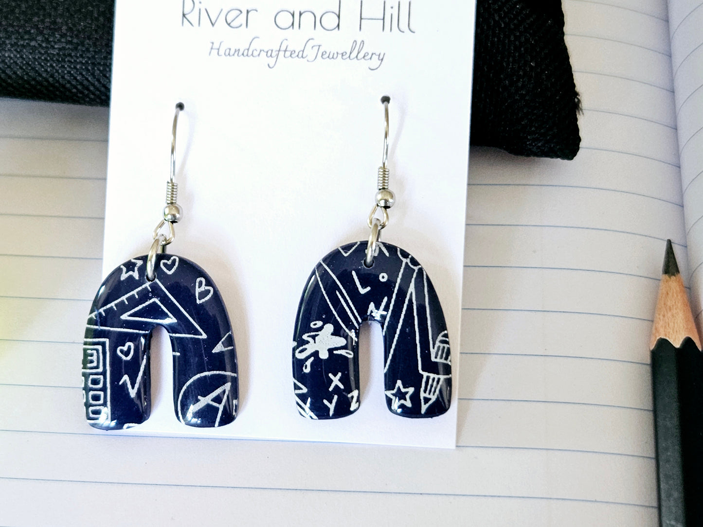 School Arch Doodle Earrings Small