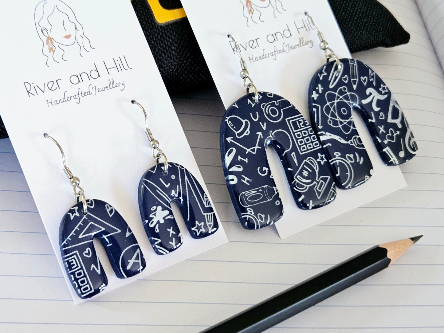 School Arch Doodle Earrings Large