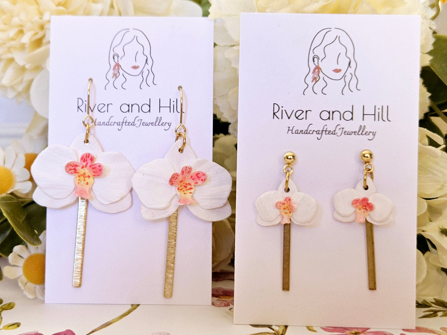 Orchid White Hook Earrings