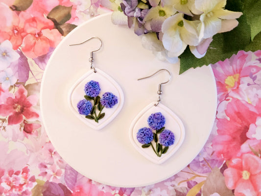 Hydrangea Cluster Blue Earrings