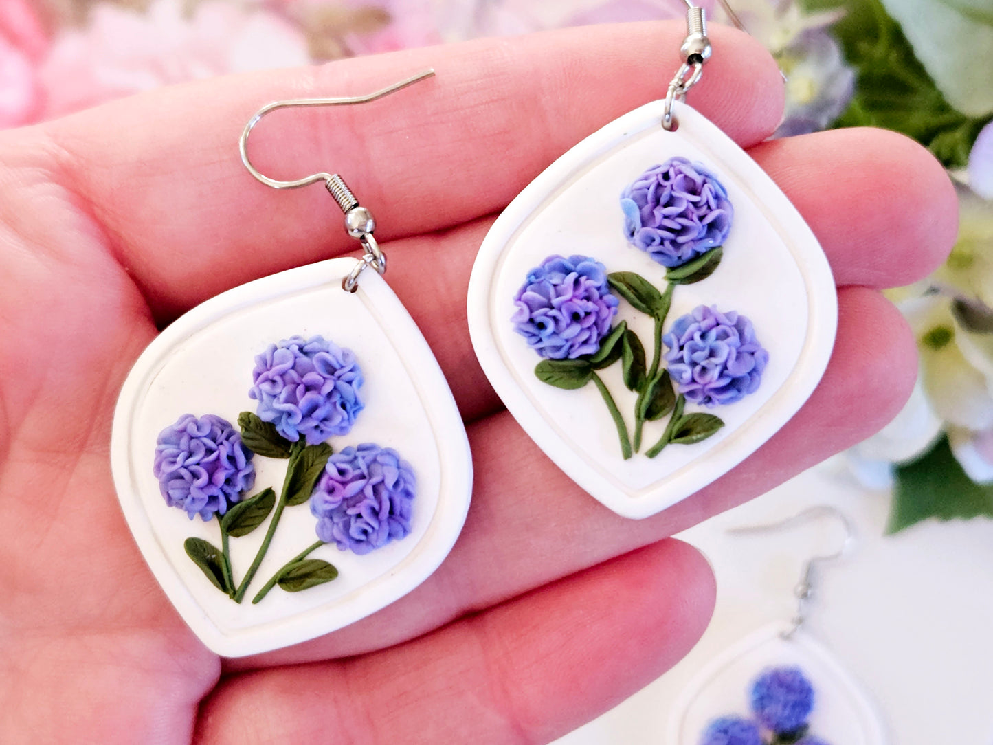 Hydrangea Cluster Blue Earrings