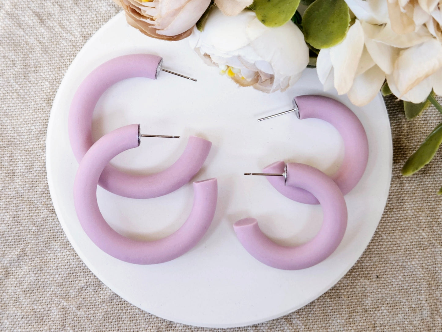 Classic Hoops Large Lilac