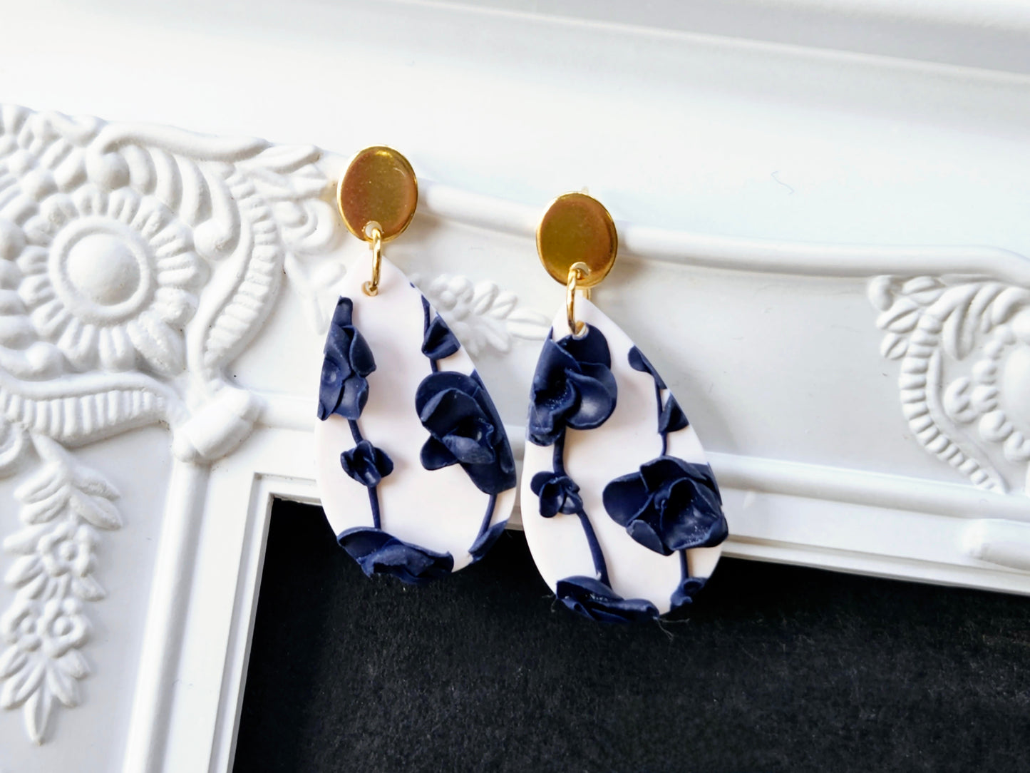 Botanical Blues Droplet Earrings