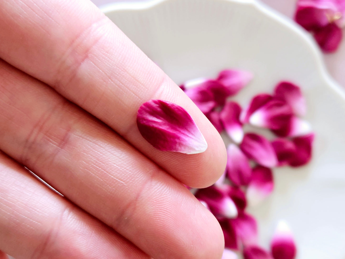 Petal Drop Silver Three Petal Earrings Purple