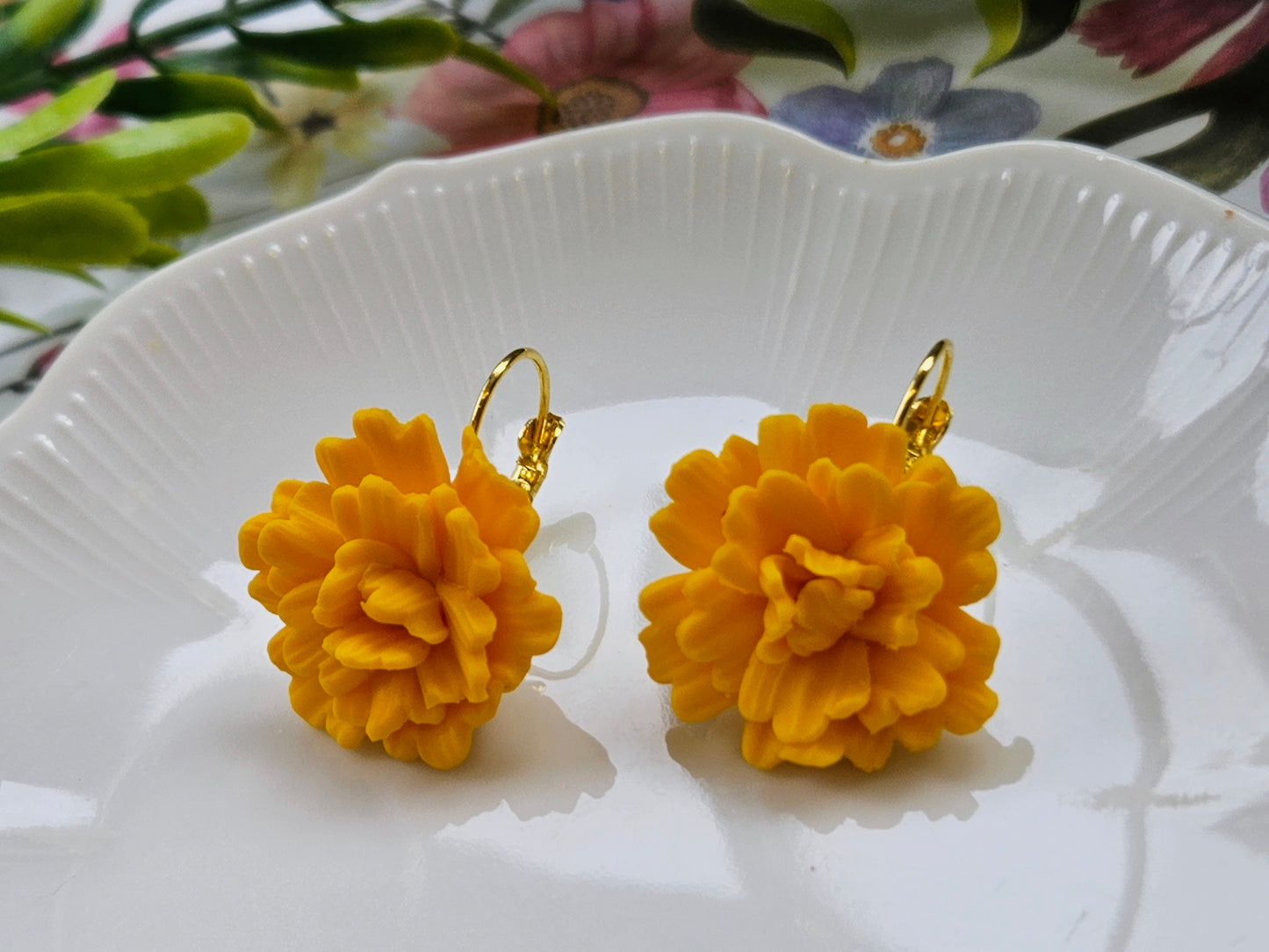 Carnation Yellow Earrings