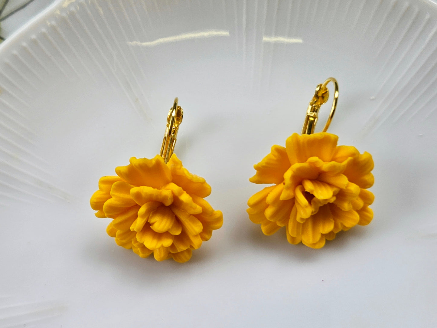 Carnation Yellow Earrings