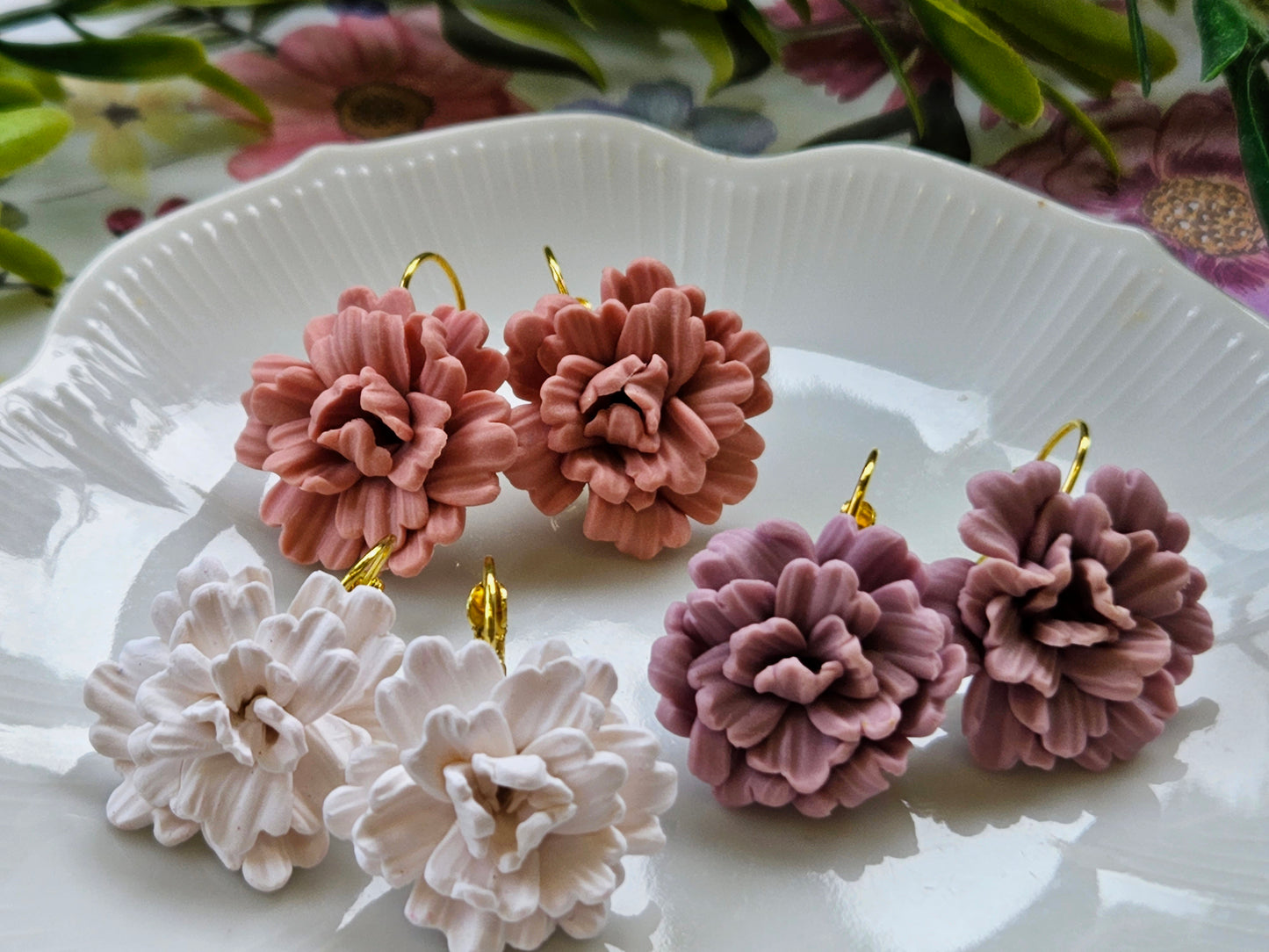 Carnation Lilac Earrings