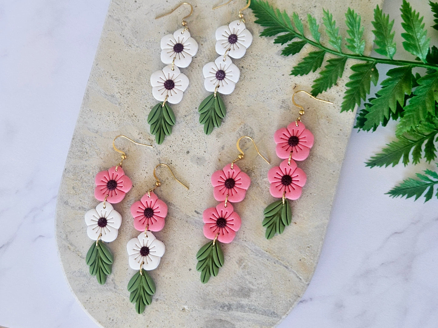 Manuka Flower Earrings Pink