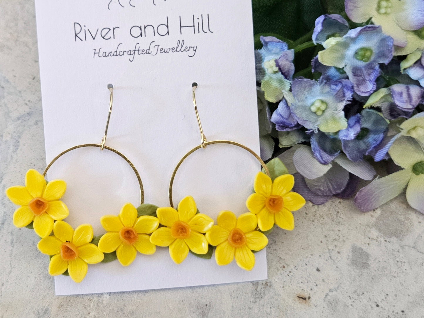 Daffodil Gold Disk Earrings