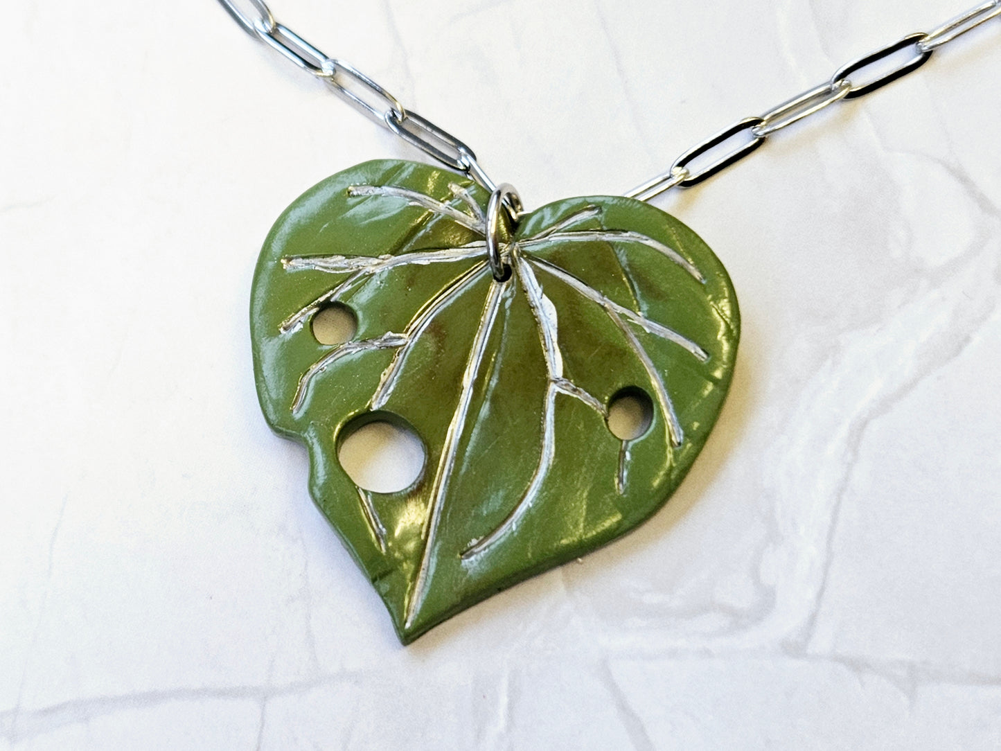 Charm Large Silver Kawakawa Necklace