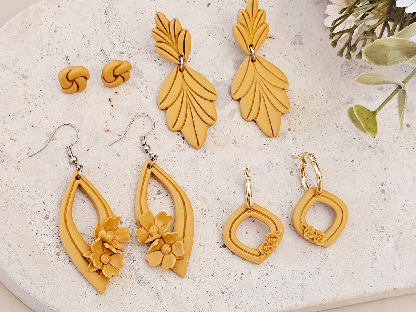 Daily Colour Mustard Floral Earrings