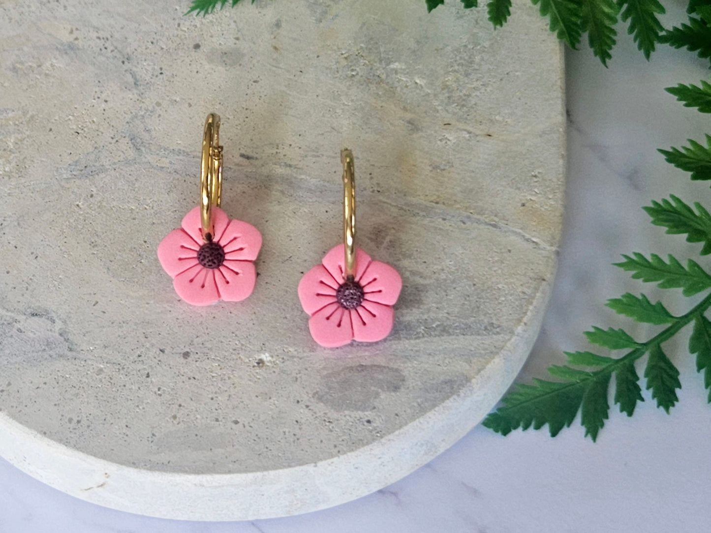 Manuka Flower Hoops Pink