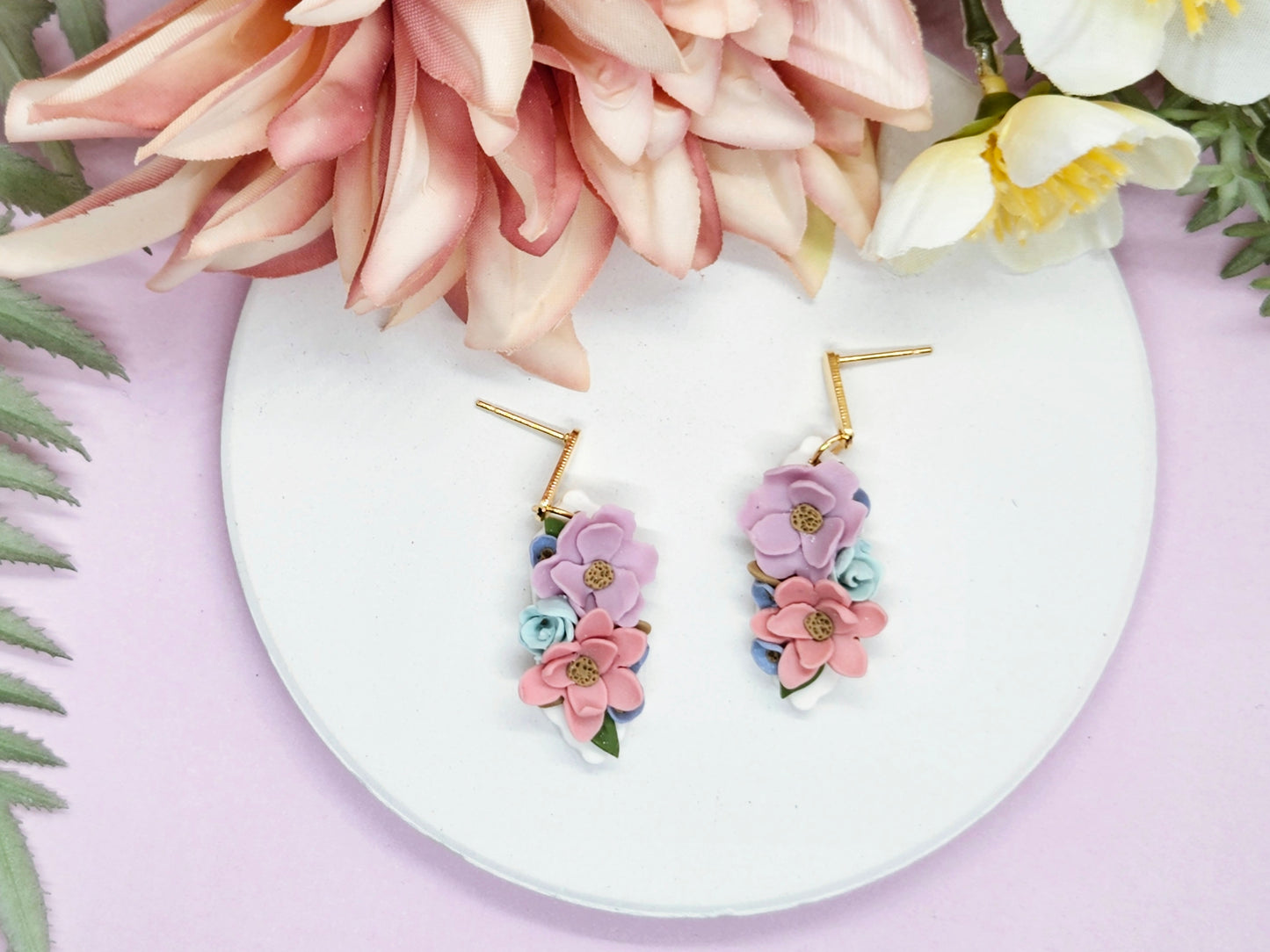 Floral Pastel Dainty Earrings