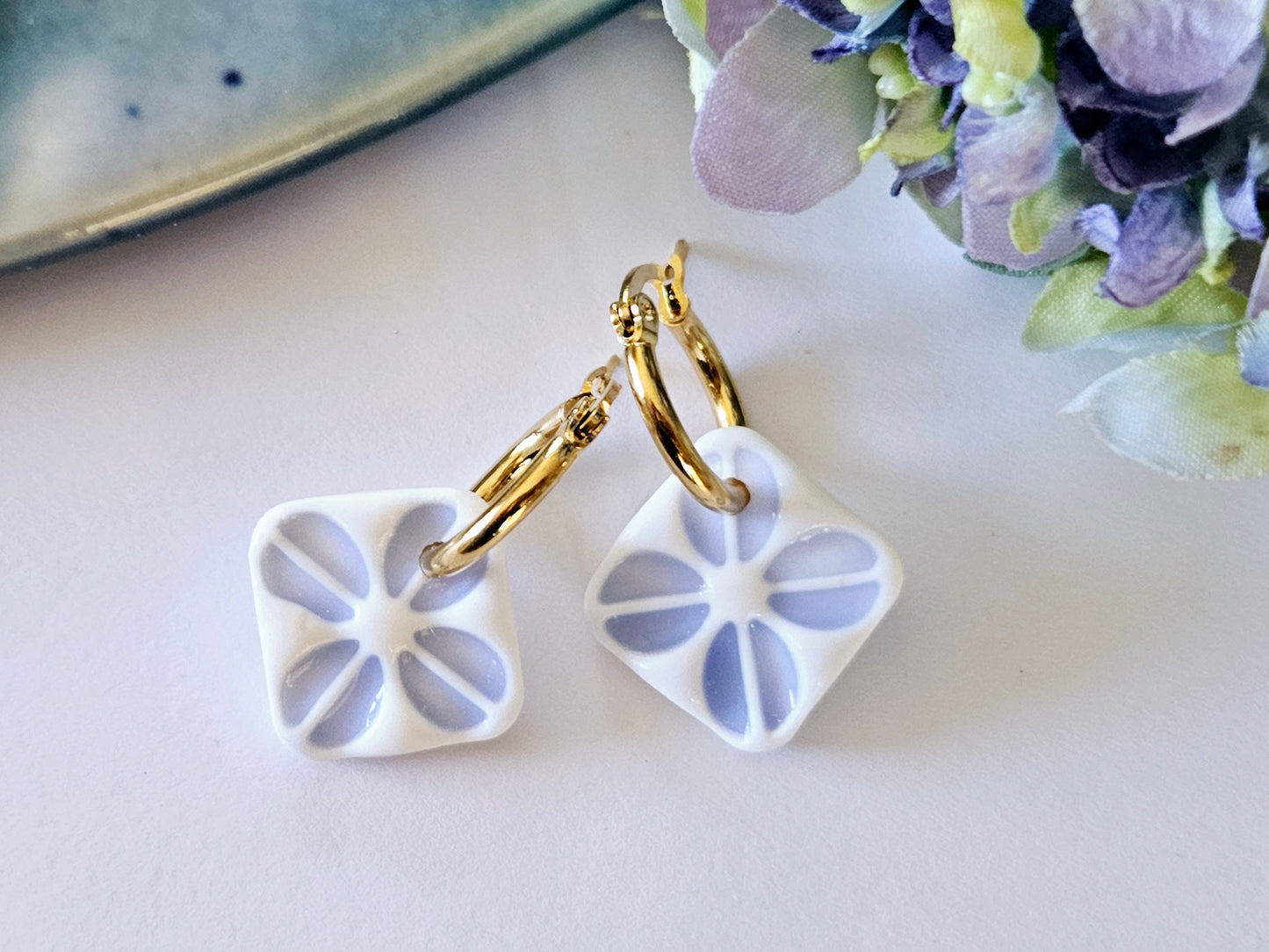Porcelain Flower Hoops
