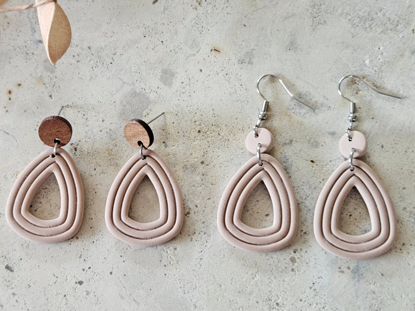 Essentials Almond Rose Wooden Earrings