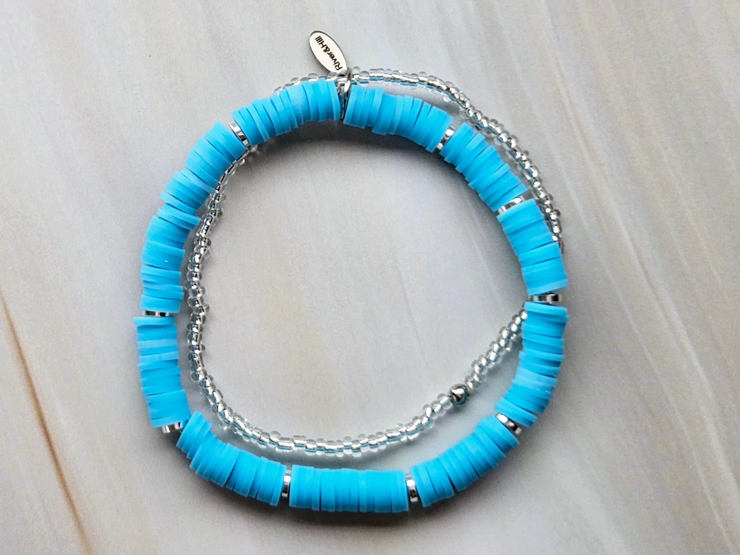 Stacking Bracelets Blue Candy Stack