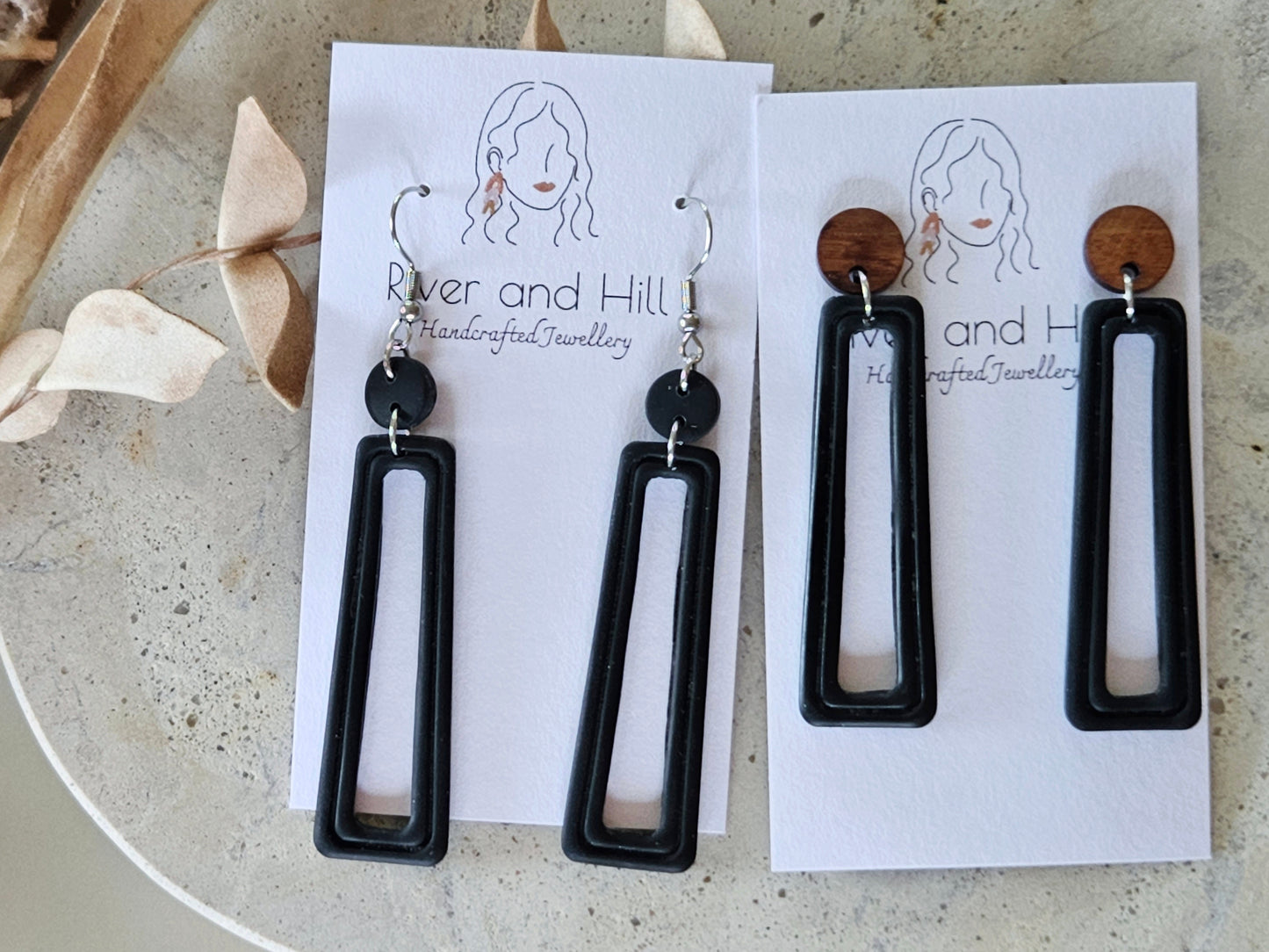 Essentials Midnight Wooden Earrings