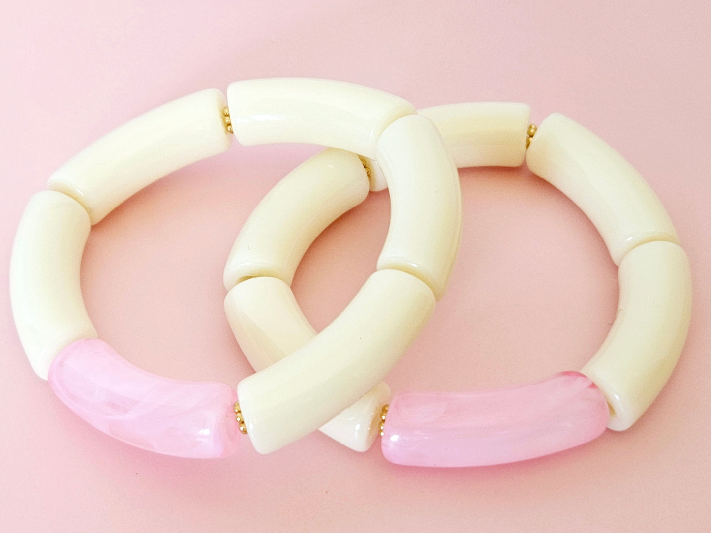 Stacking Bracelets Strawberry and Cream Stack