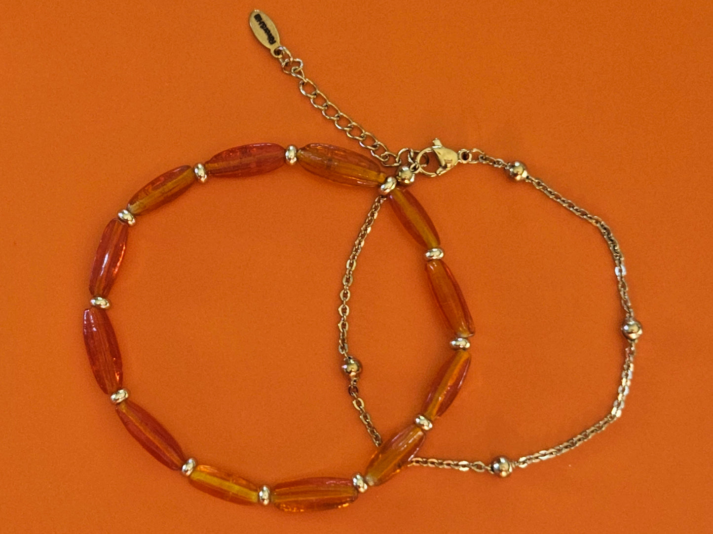 Stacking Bracelets Vintage Orange Stack