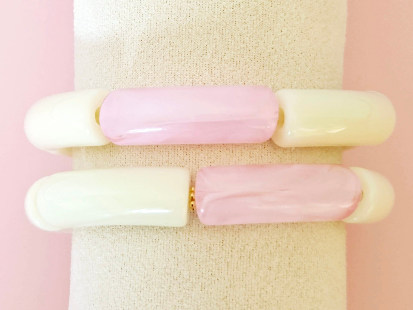 Stacking Bracelets Strawberry and Cream Stack