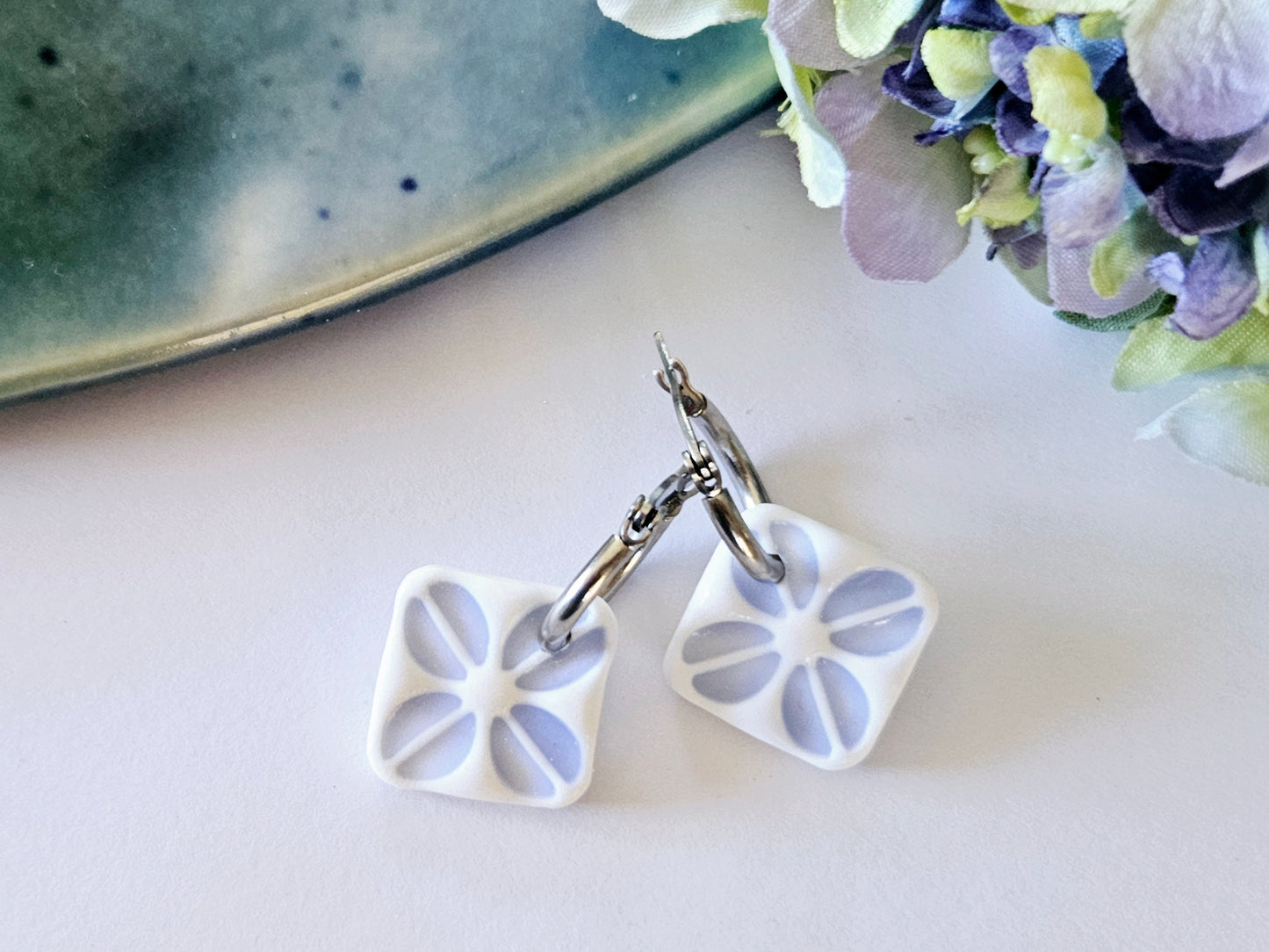 Porcelain Flower Hoops