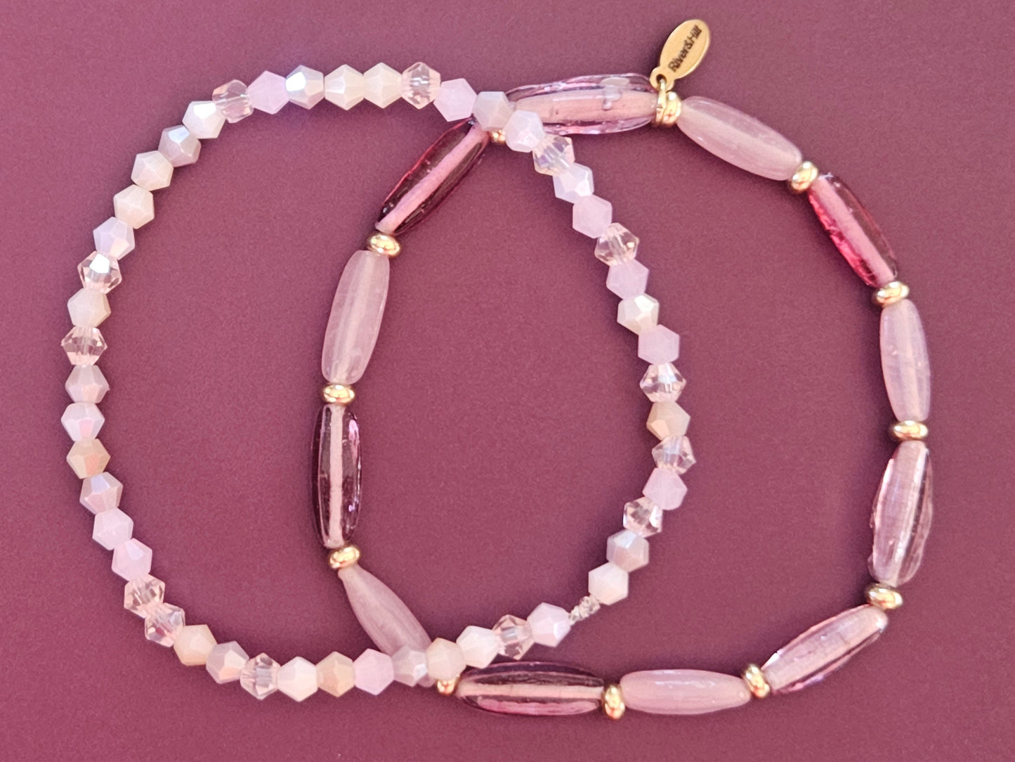 Stacking Bracelets Vintage Pink Stack