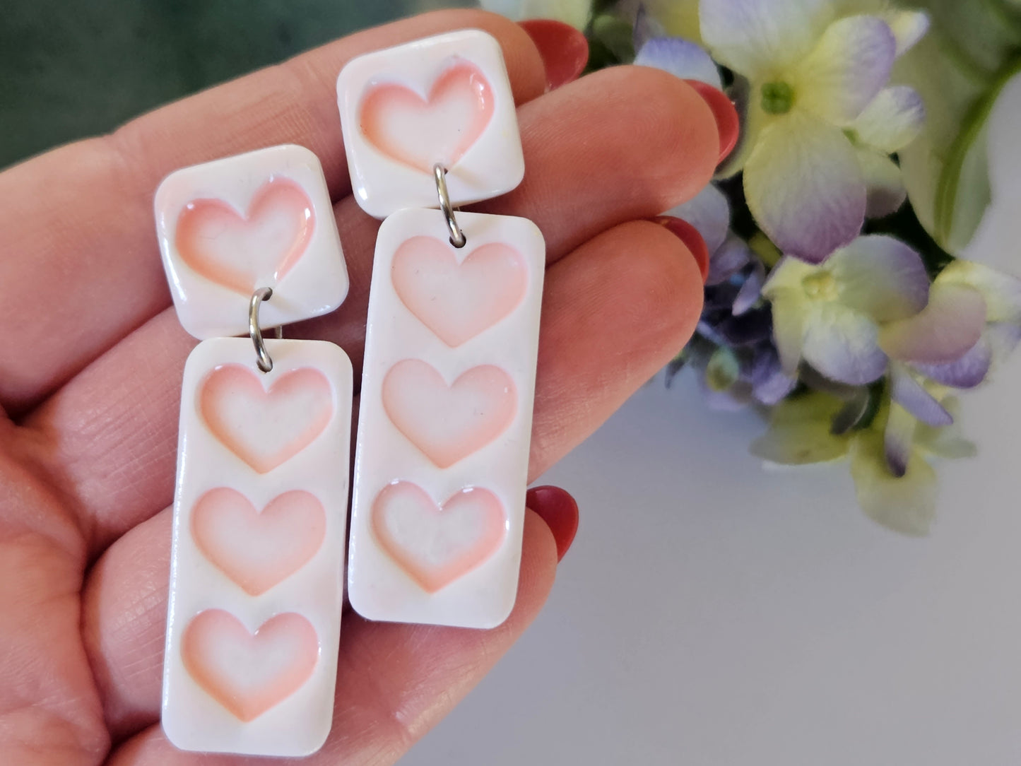 Porcelain Aroha Rectangle Earrings