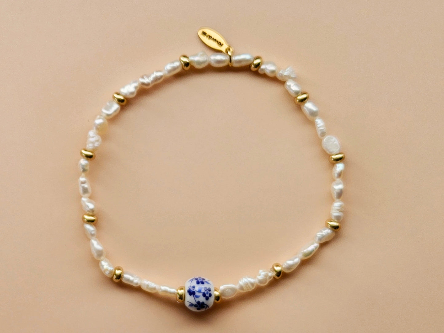 Stacking Bracelets uxe Layered Pearl and Porcelain Singles