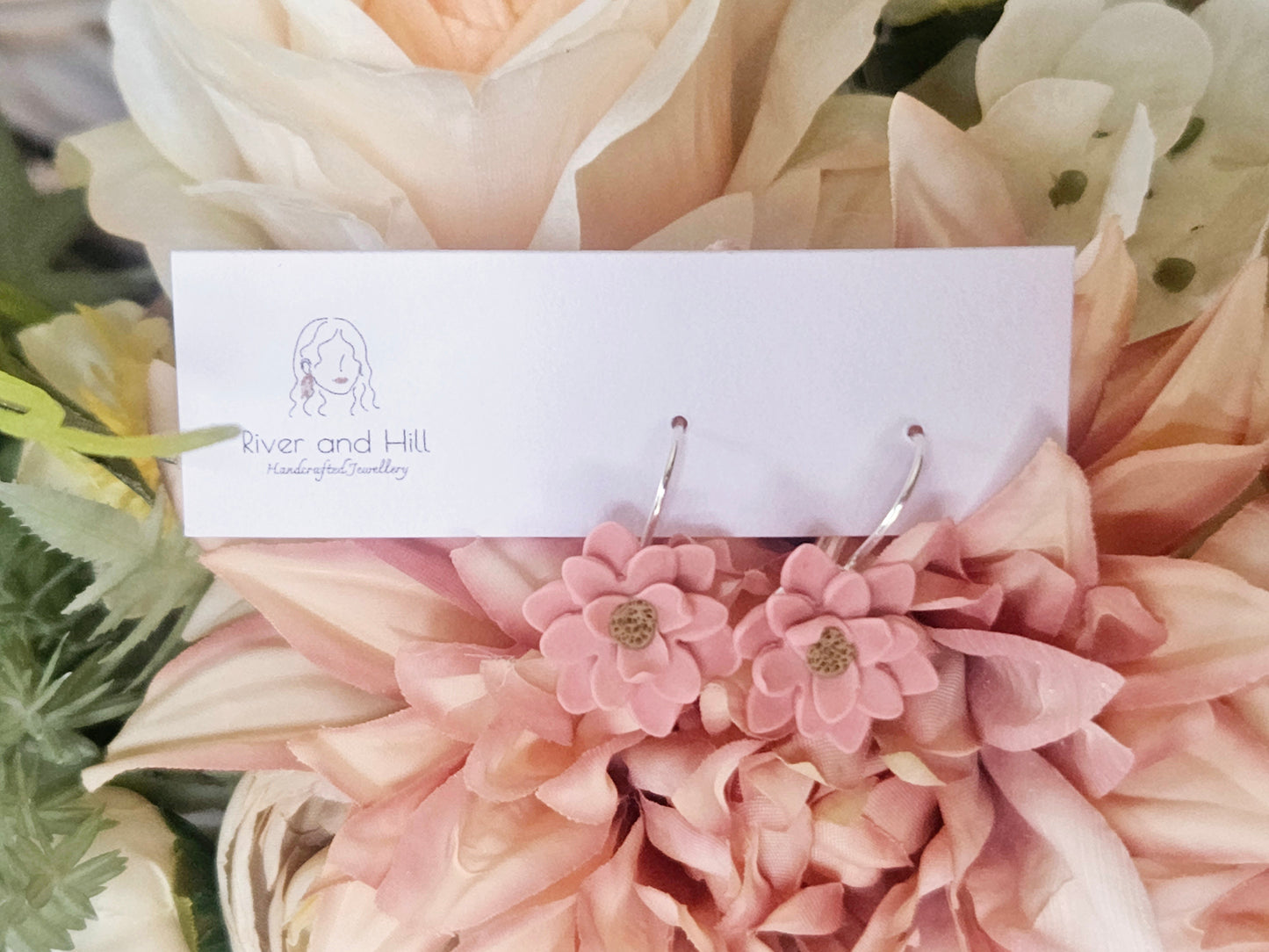 Floral Pastel Pink Earrings