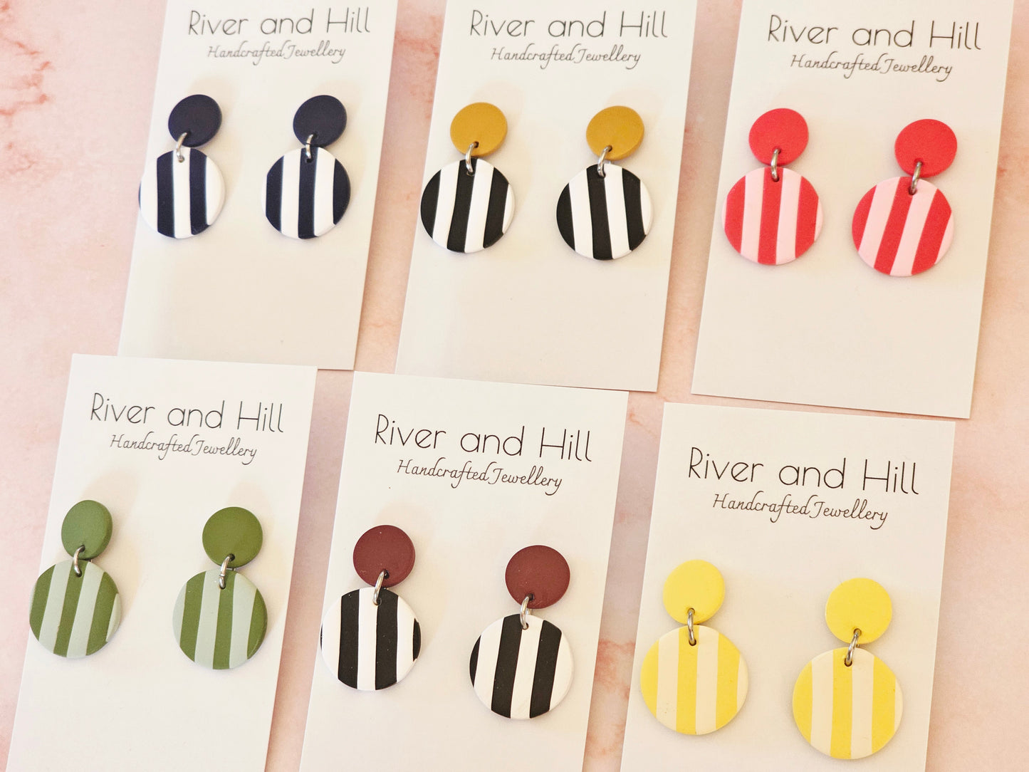 Striped Earrings Yellow