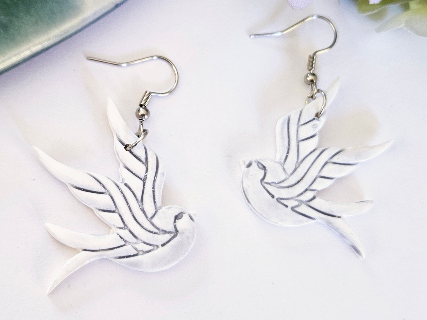 Porcelain Blue Bird Earrings