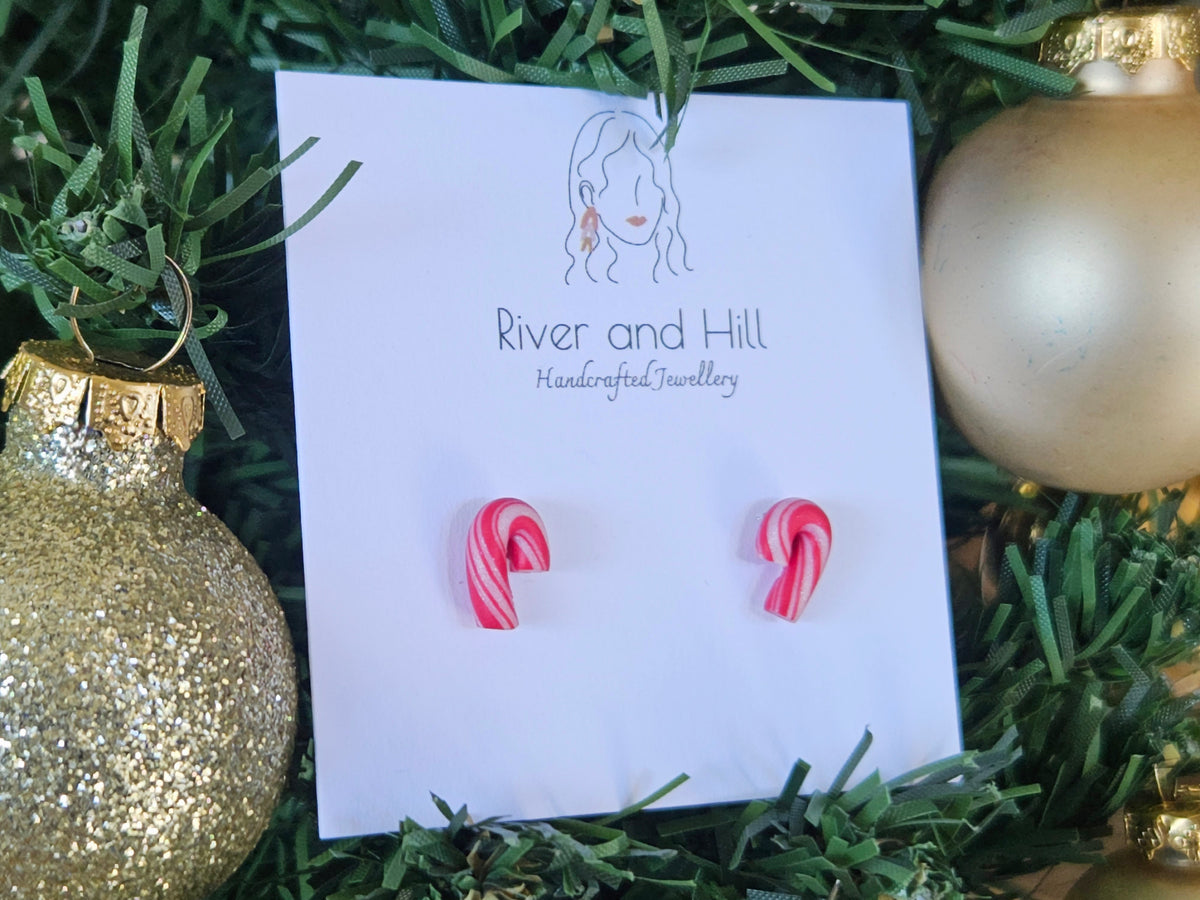 Christmas Mini Candy Cane Studs