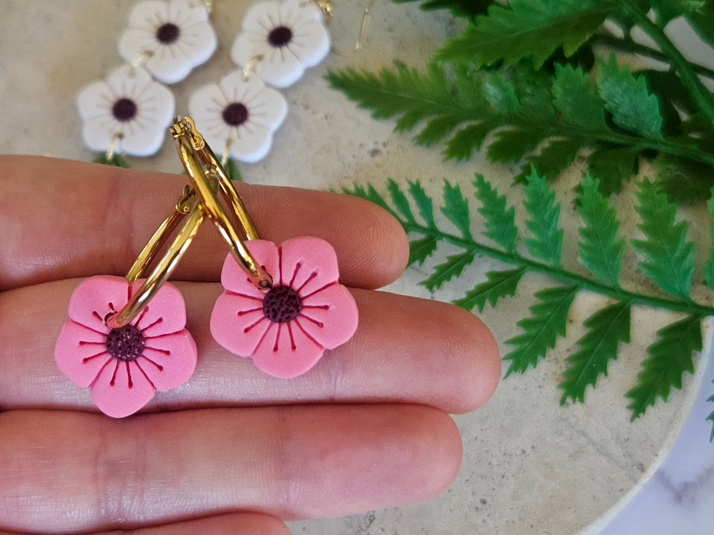 Manuka Flower Hoops Pink