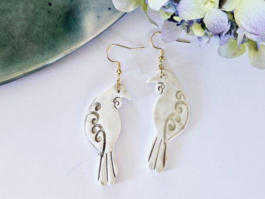 Porcelain Tui Earrings
