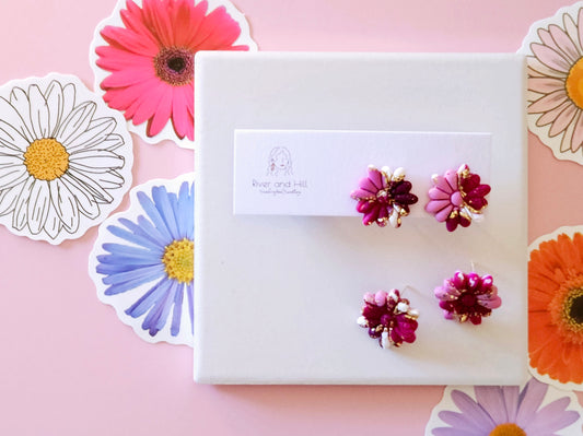 Girls Flower Statement Studs
