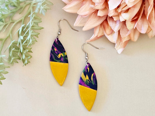 Scraps to Statements Mustard Earrings