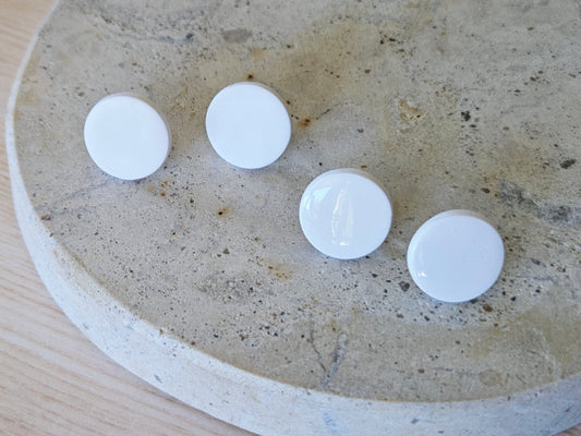 Contemporary Dot Earrings White