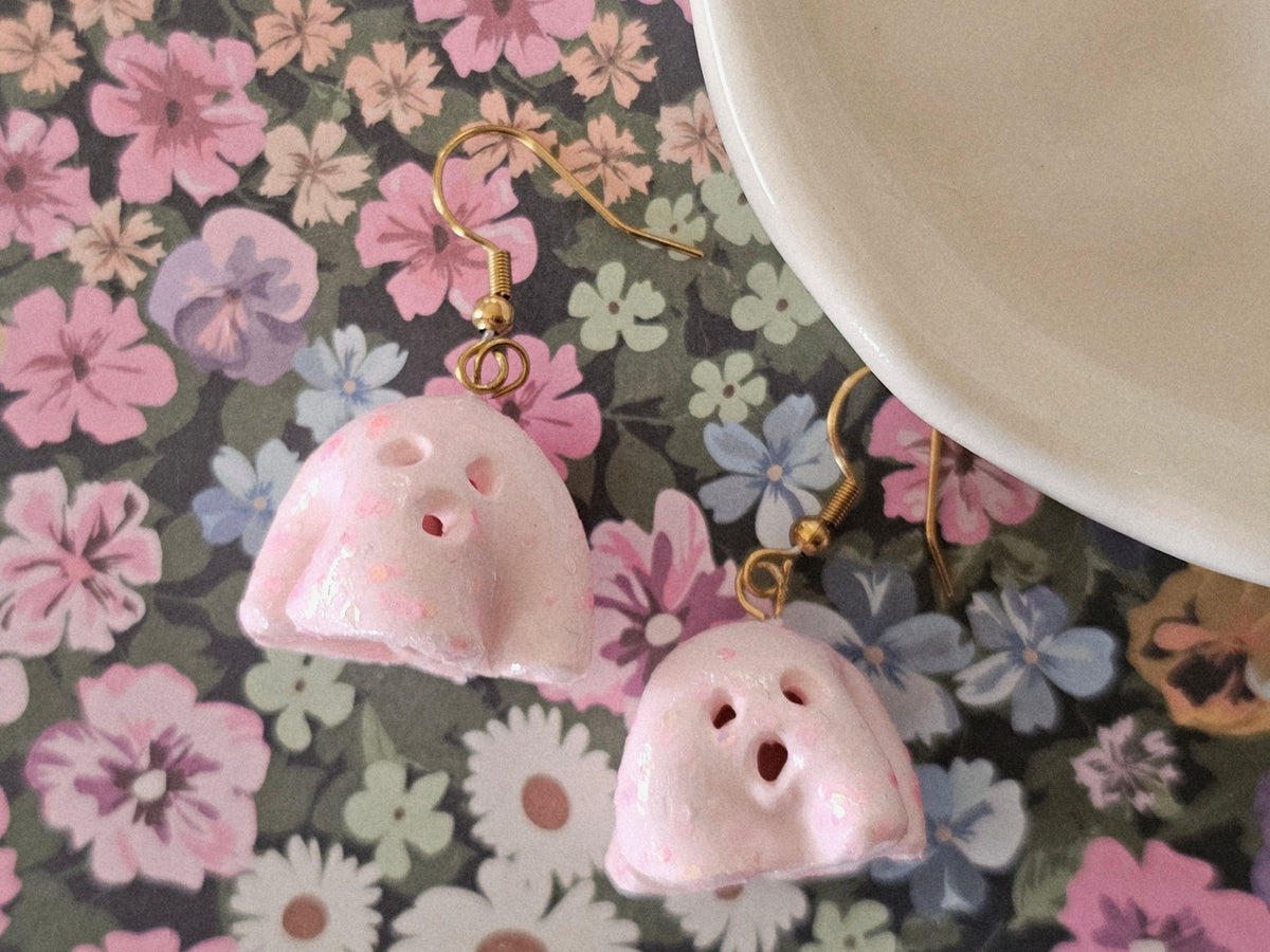 Halloween Pink Ghost Earrings