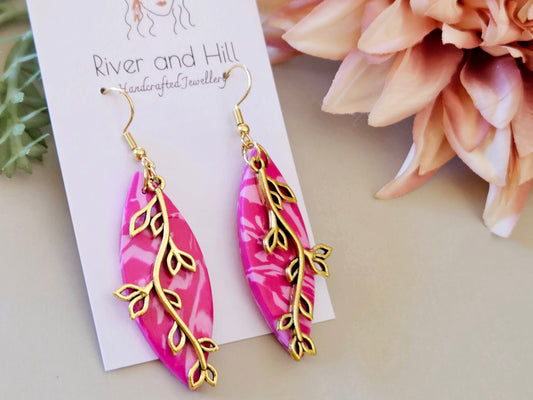 Scraps to Statements Pink Vine Earrings