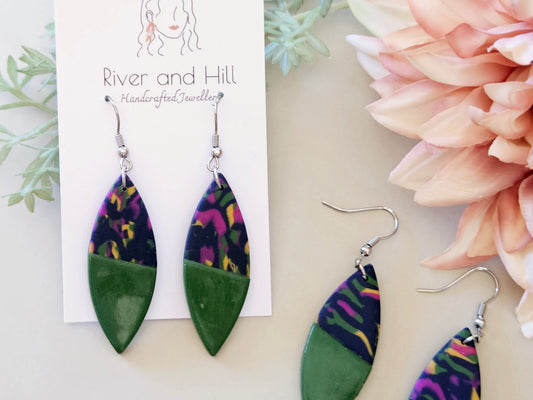 Scraps to Statements Green Earrings