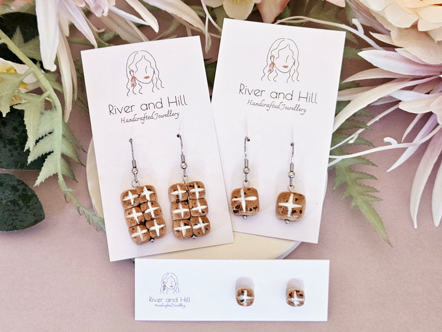 Easter Hot Cross Bun Mini Studs