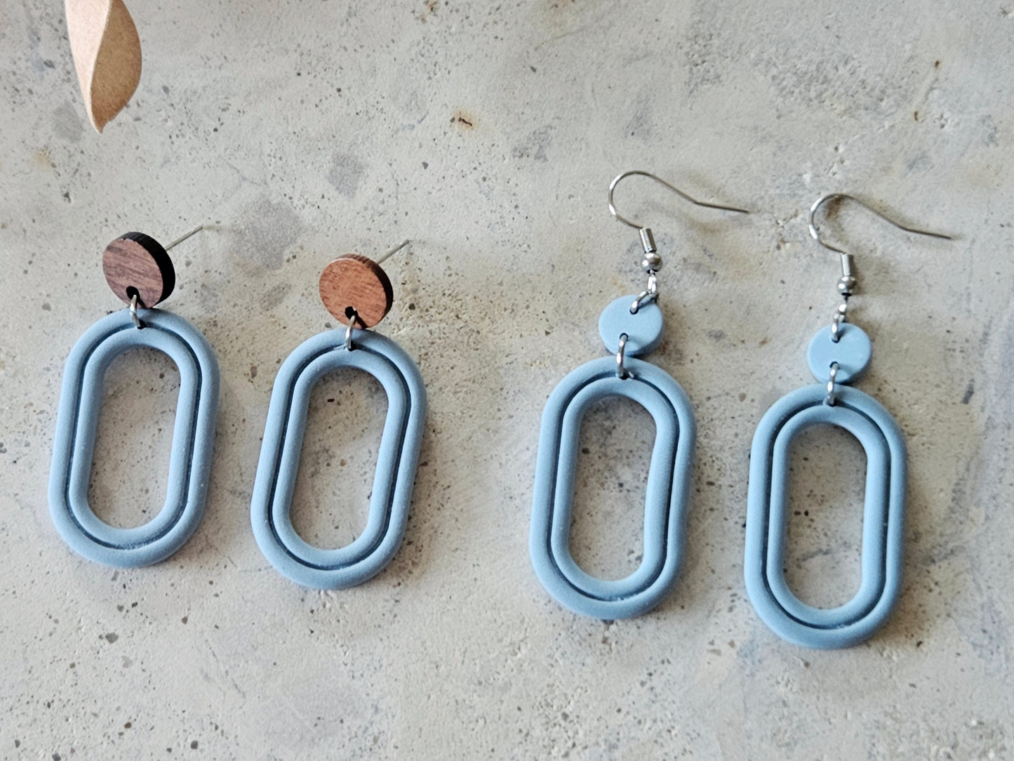 Essentials Hydrangea Blue Wooden Earrings