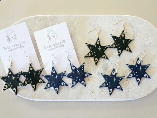 Matariki Statement Star Earrings