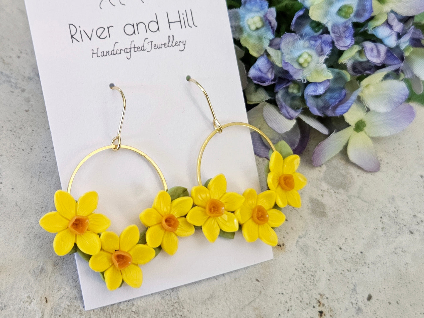 Daffodil Gold Disk Earrings