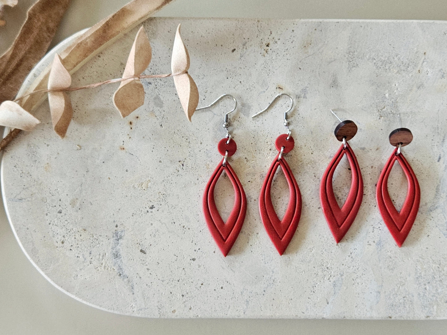 Essentials Cayenne Wooden Earrings