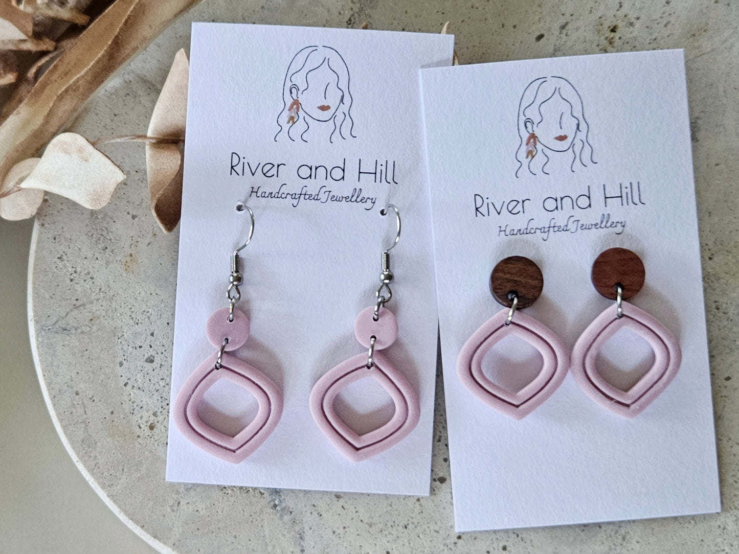 Essentials Lilac Wooden Earrings