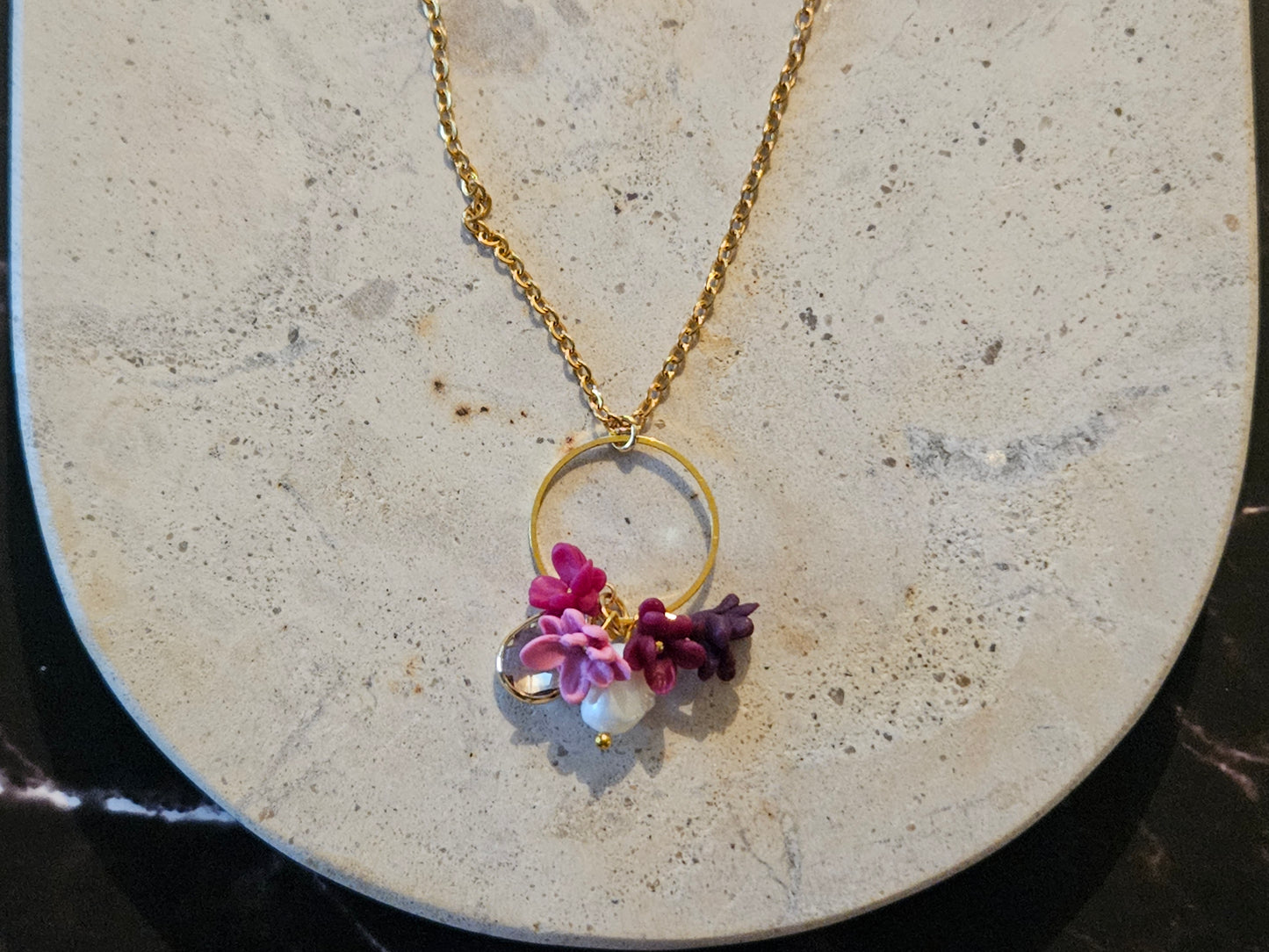 Pink Ombre Cluster Necklace