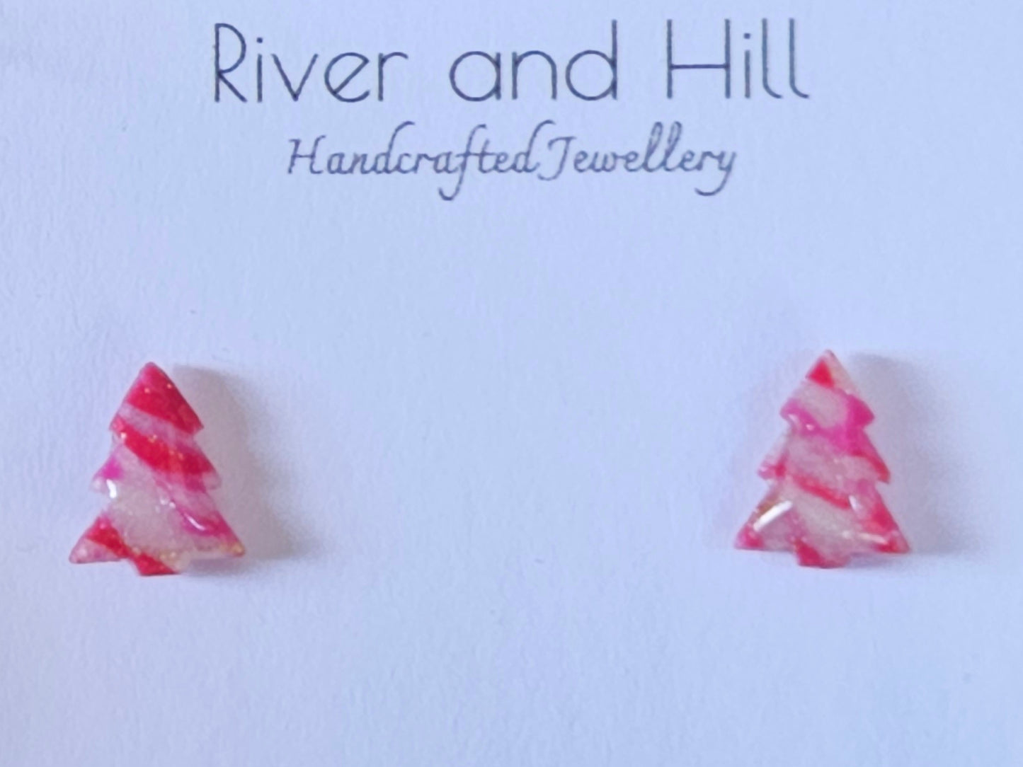 Christmas Pink Mico Tree Studs