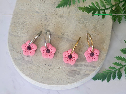 Manuka Flower Hoops Pink